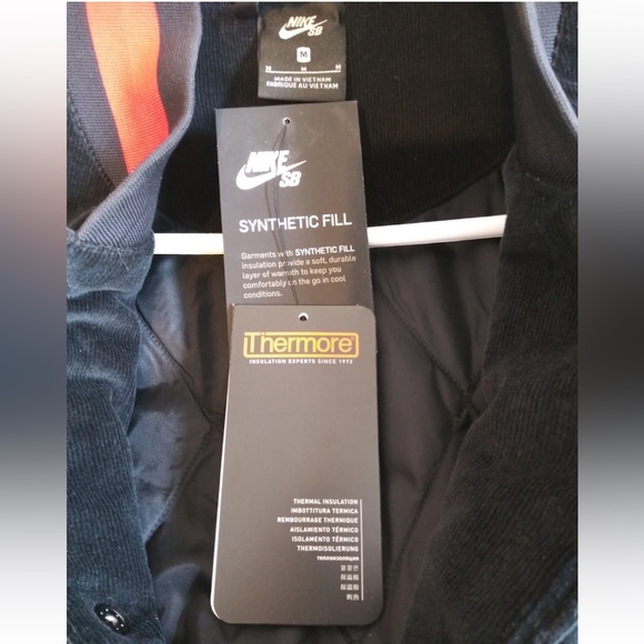 Nike SB Corduroy Thermore Bomber Varsity Jacket Size Medium - Picture 2 of 6